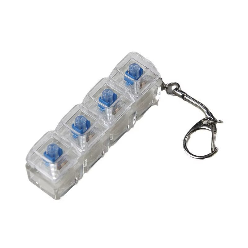 Mechanical Fidget Keyboard Keychain - NeuraKey Transparent