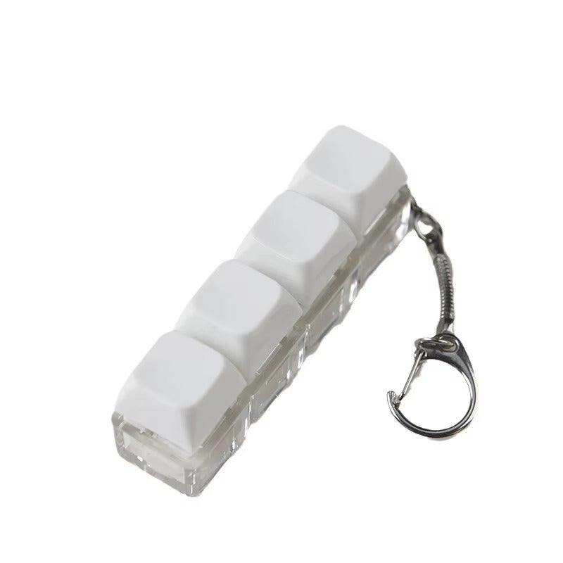 Mechanical Fidget Keyboard Keychain - NeuraKey White