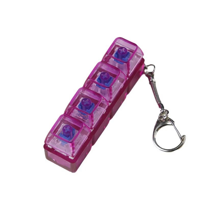 Mechanical Fidget Keyboard Keychain - NeuraKey Purple