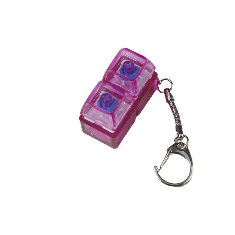 Mechanical Fidget Keyboard Keychain - NeuraKey Purple